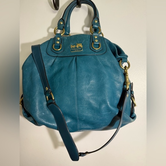 Coach Handbags - Coach Teal Leather Satchel